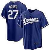 Dodgers 27 Trevor Bauer Royal Nike Cool Base Jersey Dzhi,baseball caps,new era cap wholesale,wholesale hats